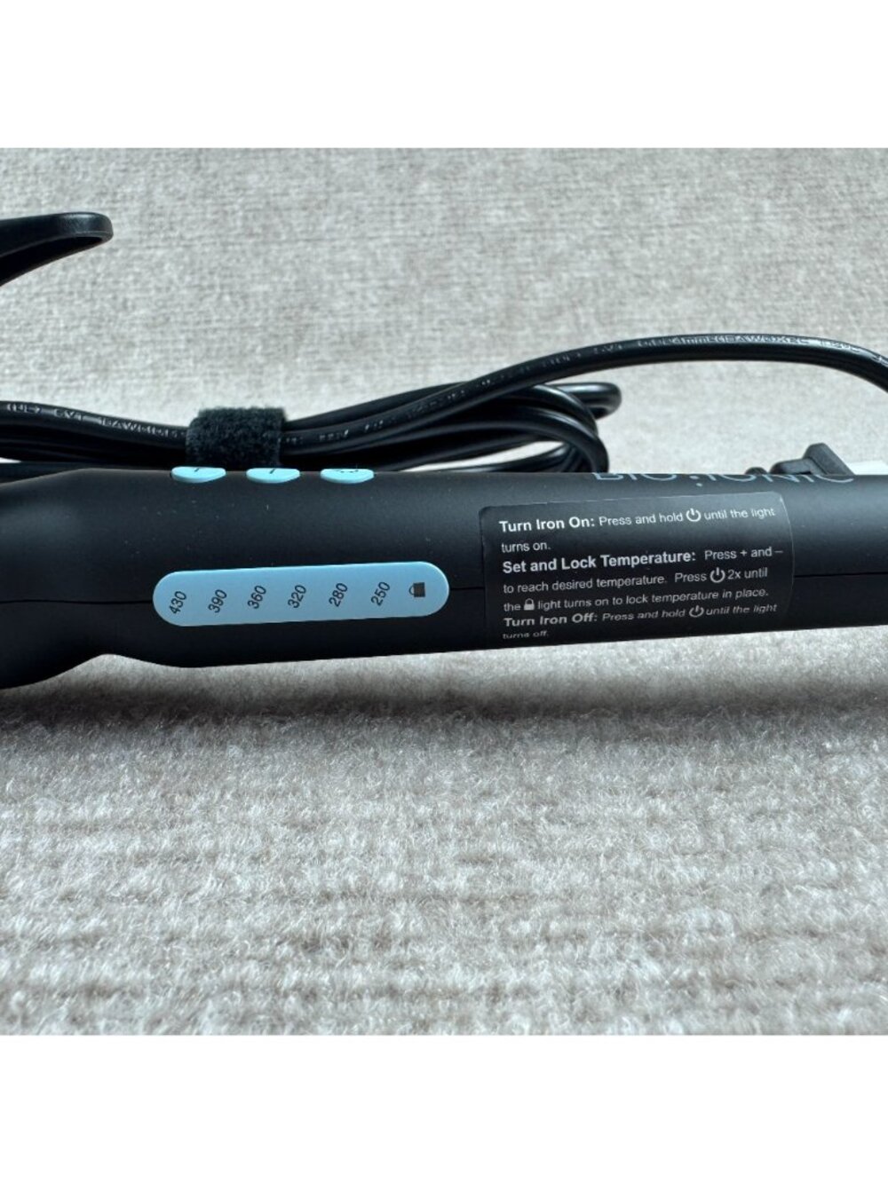 BIO IONIC Long Barrel Curling Iron Styler 1-Inch Black Nanoionic Classic Curls - Picture 2 of 5